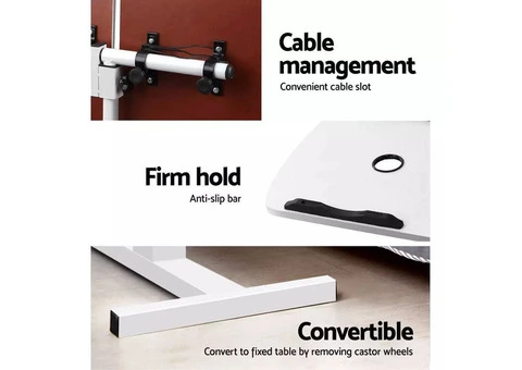 Artiss Laptop Desk Table Fan Cooling White 60CM - 6/6