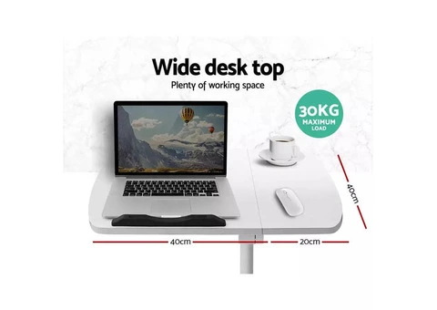 Artiss Laptop Desk Table Fan Cooling White 60CM - 3/6