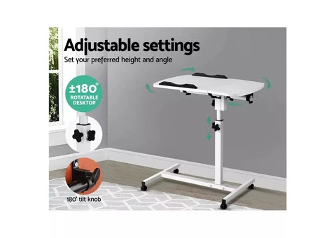 Artiss Laptop Desk Table Fan Cooling White 60CM - 5/6