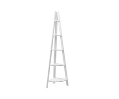 Artiss Bookshelf Corner Shelf 5 Tiers - CANE White