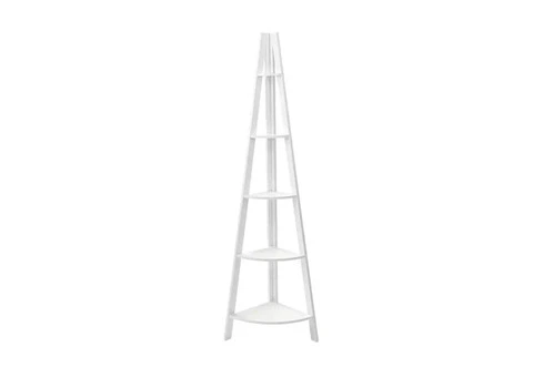 Artiss Bookshelf Corner Shelf 5 Tiers - CANE White - 3/8