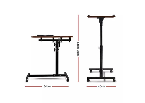 Artiss Laptop Desk Table Fan Cooling Walnut 60CM - 2/6