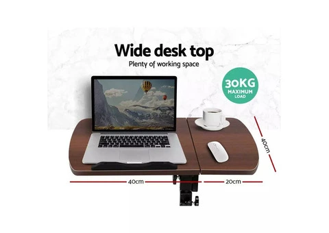 Artiss Laptop Desk Table Fan Cooling Walnut 60CM - 3/6