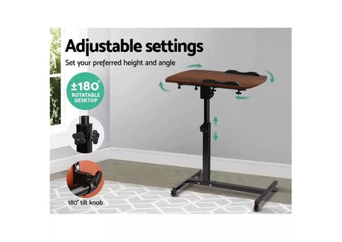 Artiss Laptop Desk Table Fan Cooling Walnut 60CM - 5/6