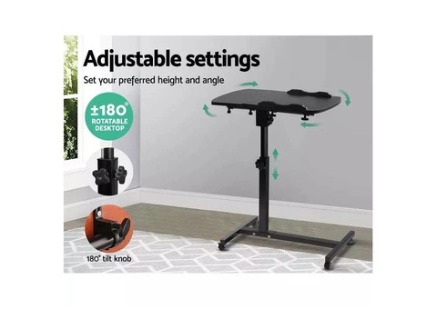 Artiss Laptop Desk Table Fan Cooling Black 60CM - 4/6