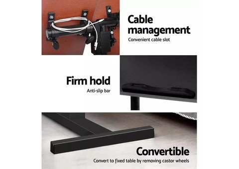 Artiss Laptop Desk Table Fan Cooling Black 60CM - 5/6