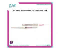 BD Insyte Autoguard BC 20Gx25mm Pink | Joya Medical Supplies