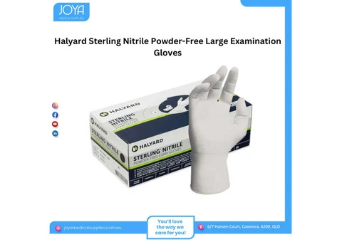 Halyard Sterling Nitrile Powder-Free Large Examination Gloves - Joya Medical Supplies
