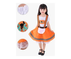 Stylish Girls Oktoberfest Orange Costume at Costumes in Australia