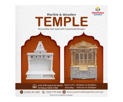 Exquisite Wooden temples and Marble Temples for Homes in Australia