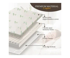 4cm Memory Foam Mattress Topper with Bamboo Cover – Double