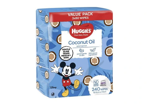 Huggies Thick Baby Wipes Coconut Oil - Joya Medical Supplies