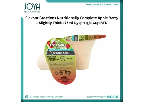 Flavour Creations Nutritionally Complete Apple Berry 1 Slightly Thick 175ml Dysphagia Cup RTD