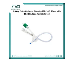 2-Way Foley Catheter Standard Tip14 Fr 23cm with 10ml Balloon Female Green | Australia