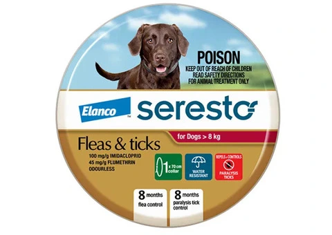 Seresto Flea and Tick Collar for Dogs over 8 Kg (Red)