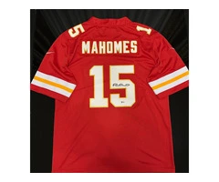 NFL JERSEY PATRICK MAHOMES #15 Red Kansas City Chiefs Hand Signed BAS COA