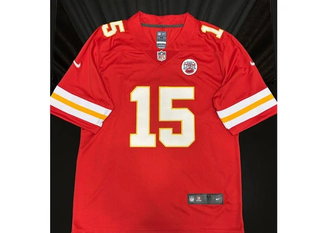 NFL JERSEY PATRICK MAHOMES #15 Red Kansas City Chiefs Hand Signed BAS COA - 2/2