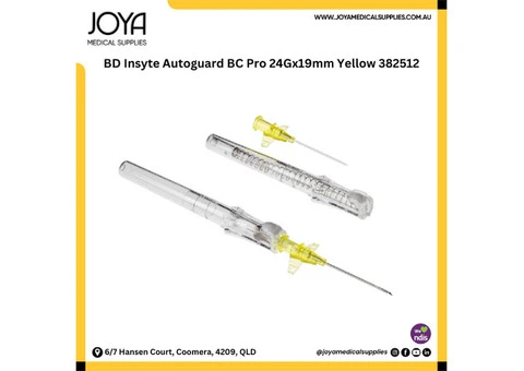 BD Insyte Autoguard BC Pro 24Gx19mm Yellow 382512 - Joya Medical Supplies