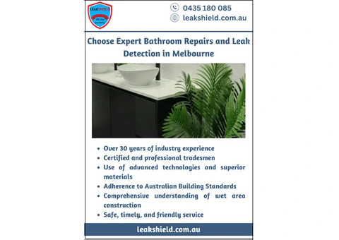 Choose Expert Bathroom Repairs and Leak Detection in Melbourne