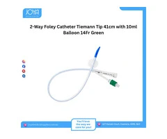 2-Way Foley Catheter Tiemann Tip 41cm with 10ml Balloon 14Fr Green | Australia