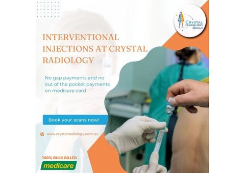 Interventional injections Services at Crystal Radiology. (02) 8315 8292