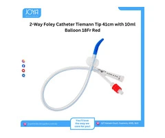 2-Way Foley Catheter Tiemann Tip 41cm with 10mL Balloon 18Fr Red | Australia