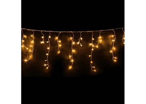 12.5M Christmas Lights Solar Icicle String Light Warm White Jingle Jollys