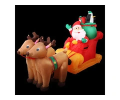Jingle Jollys Christmas Inflatable Santa Sleigh 2.2M Illuminated Decorations