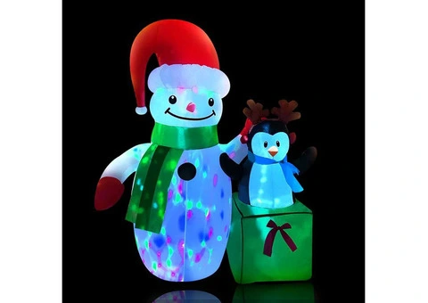 Jingle Jollys Christmas Inflatable Snowman 1.8M Illuminated Decorations