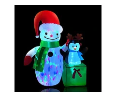 Jingle Jollys Christmas Inflatable Snowman 1.8M Illuminated Decorations