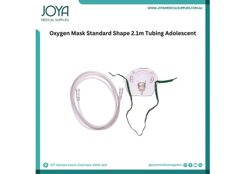 Oxygen Mask Standard Shape 2.1m Tubing Adolescent - Joya Medical Supplies