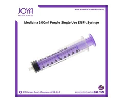 Medicina 100ml Purple Single Use ENFit Syringe - Joya Medical Supplies