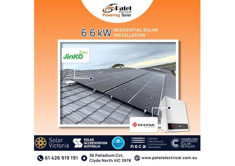 6.6kW solar installation featuring premium Jinko Solar Panels