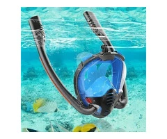 Black Full-Face Snorkel Mask – Anti-Fog Dry Diving Goggles – For Sale by Qubyk