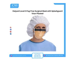 Halyard Level 3 Fog-Free Surgical Mask with Splashguard Visor Pleated | Australia