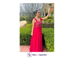 Silk and Sparkle’s striking hot pink dress