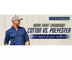 WORK SHIRT SHOWDOWN COTTON vs POLYESTER WHICH CHAMPION FOR YOUR WORKFORCE?