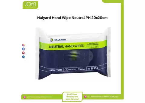 Halyard Hand Wipe Neutral PH 20x20cm - Joya Medical Supplies