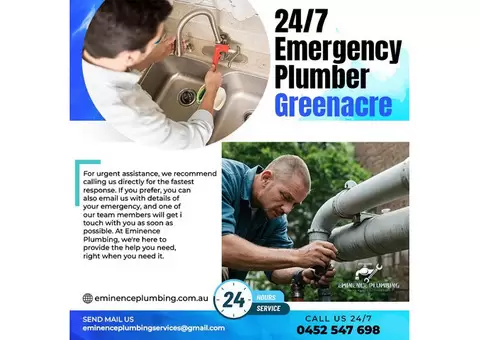 Our 24/7 Emergency Plumber In Greenacre Will Serve Your Purpose Precisely