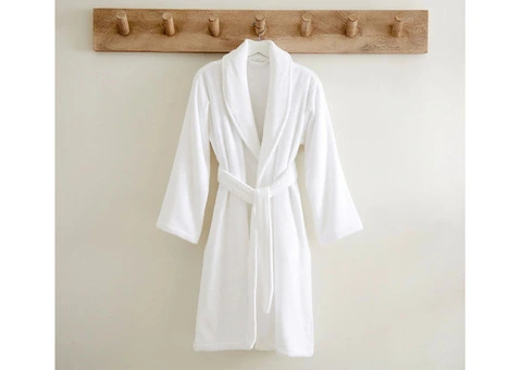 Chalet Quick Dry Terry Cotton White Large/ Xtra Large Bath Robes By Renee Taylor - Qubyk AU