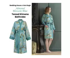 Bedding House Van Gogh Almond Blossom Blue Kimono Bath Robe Large/extra Large - Qubyk AU