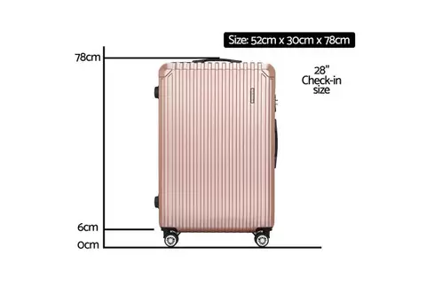 Wanderlite 28'' Luggage Travel Suitcase Set Tsa Carry On Hard Case Rose Gold - Qubyk AU