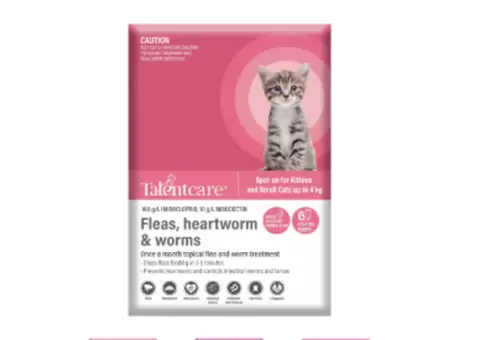 Talentcare Spot On Cat Flea & Worm Treatment