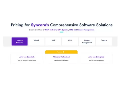 Best HRM & Business Software Pricing | Syncora