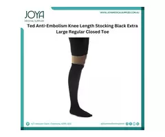 Ted Anti-Embolism Knee Length Stocking Black Extra Large Regular Closed Toe | Australia