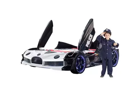 Premium Kids Racing Police Double Car Bed