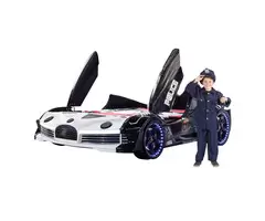 Premium Kids Racing Police Double Car Bed