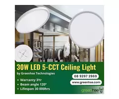 30W LED 5-CCT Ceiling Light by Greenhse Technologies
