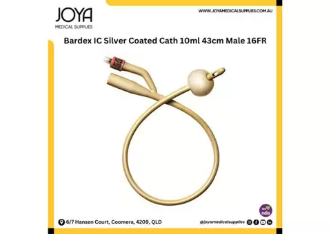 Bardex IC Silver Coated Cath 5ml 43cm Male 16FR - Joya Medical Supplies
