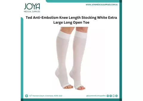 Ted Anti-Embolism Knee Length Stocking White Extra Large Long Open Toe | Australia
